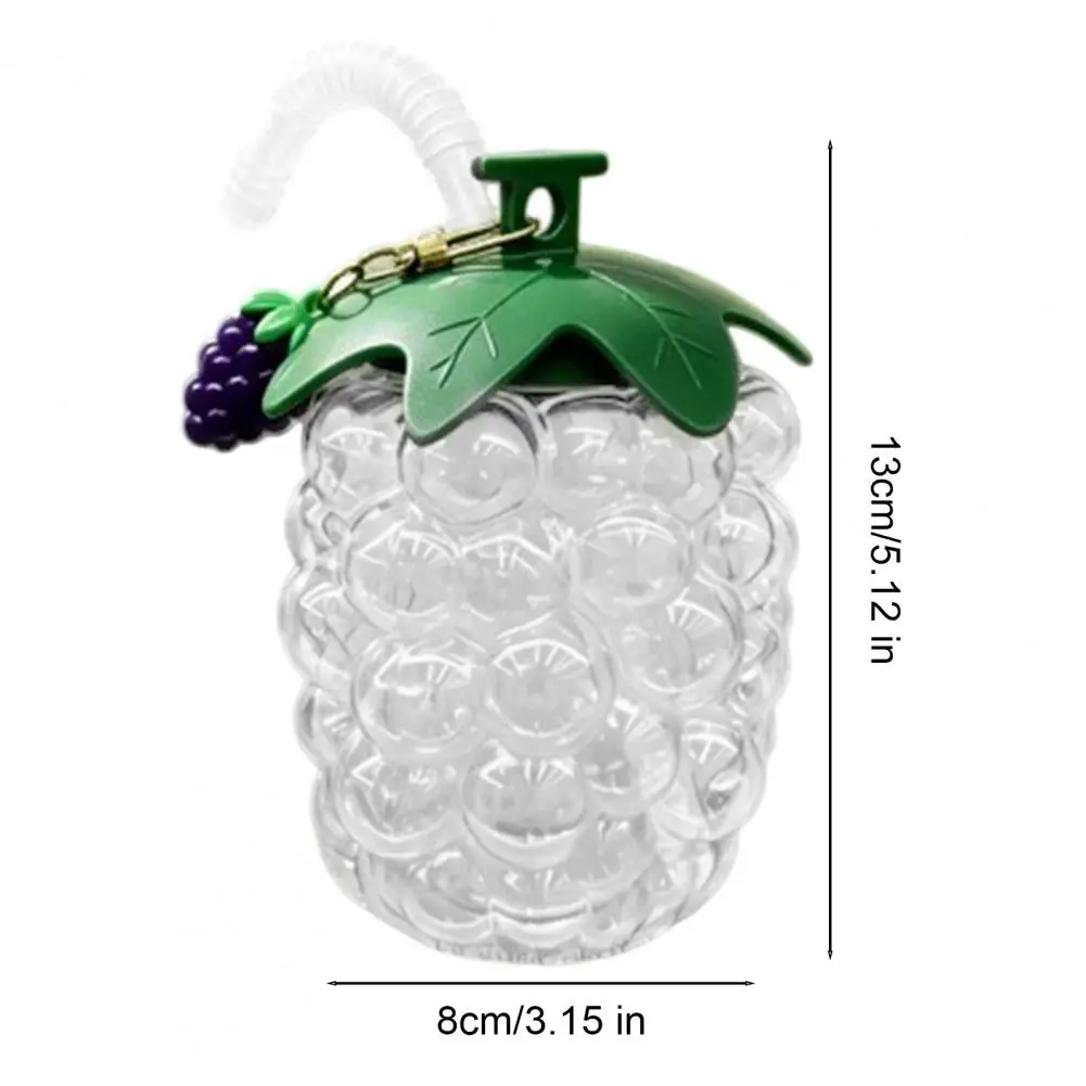 Water Cup with Straw, Grape Shape, Large Capacity Plastic Drinking Cup, Transparent Water Bottle for Outdoor Sports Office Study
