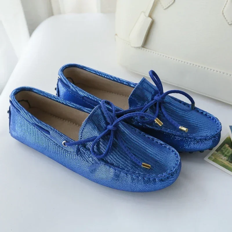 New Spring Autumn Women Flat Shoes Women Genuine Leather Flats Lady Driving Shoes Casual Shoes Soft Moccasins Office Loafers