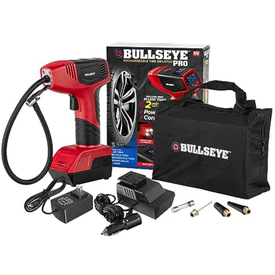 

Портативный автомобильный компрессор Bullseye Pro Max Deluxe для накачки шин - 150 PSI