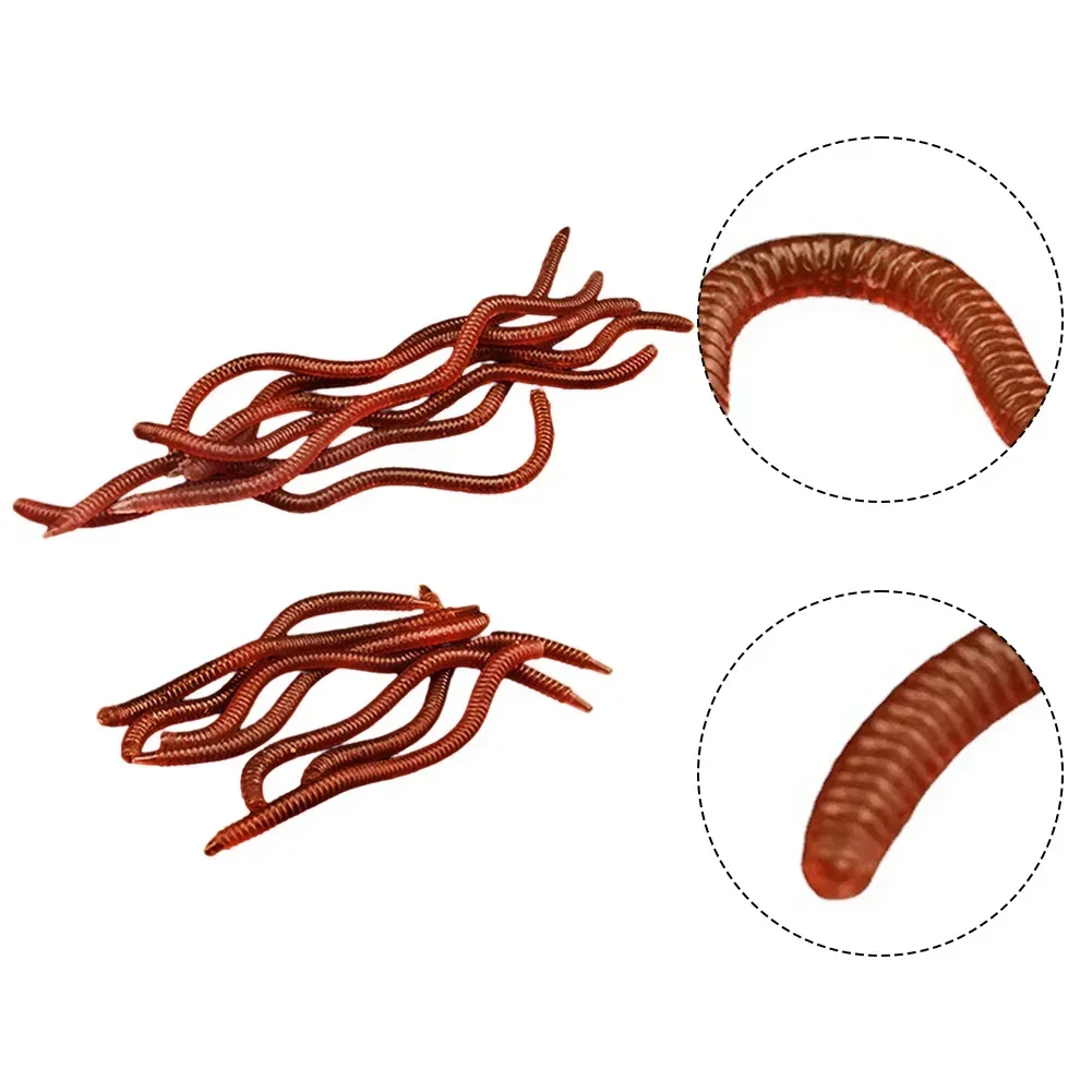 20pcs Artificial Earthworm Fishing Lure 8cm 10cm Simulation Earthworm Soft Bait Fishing Soft Lures Wobblers Parts