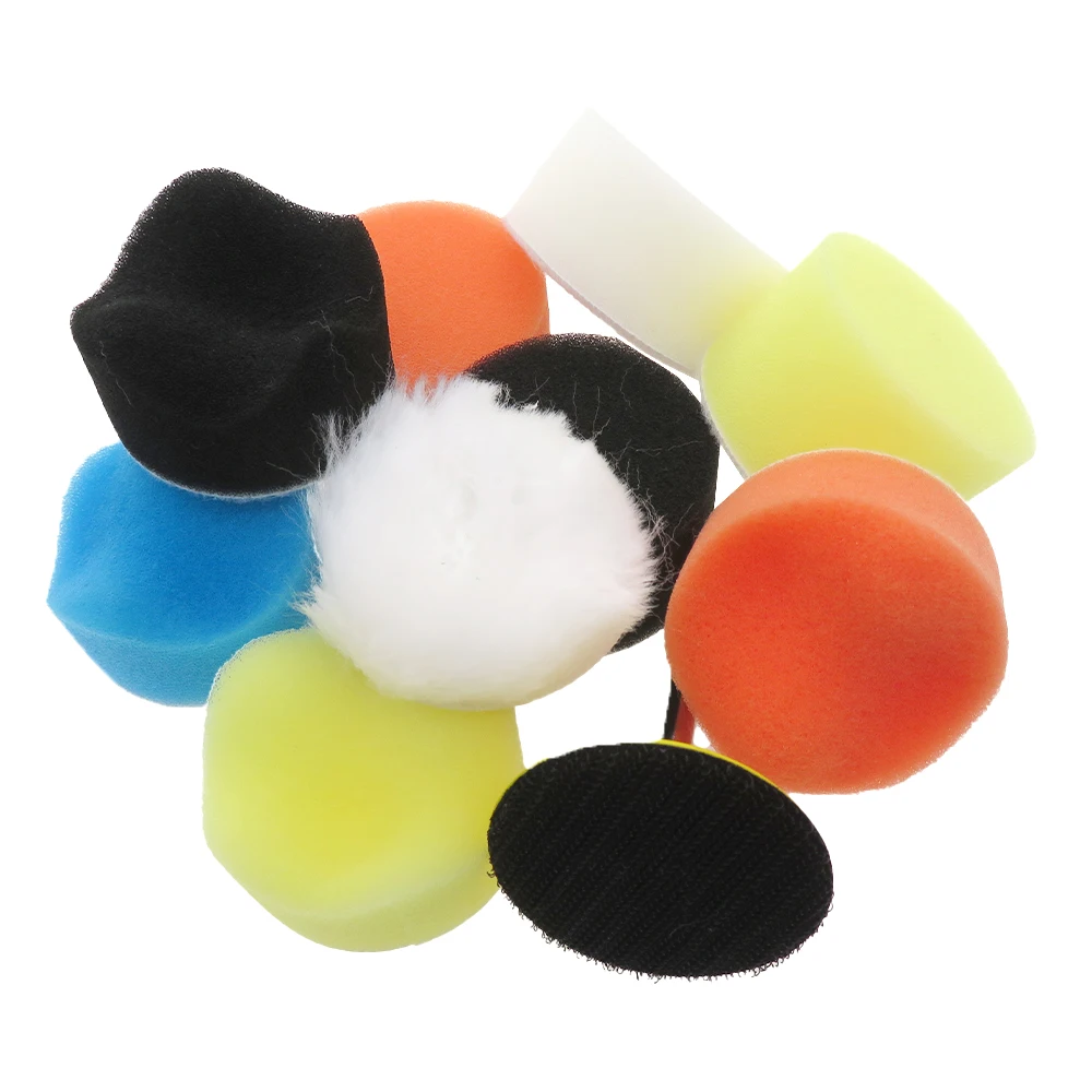 11 pçs 2 Polegada almofada de polimento detalhando lã polimento placa de apoio 1/8 ''adaptador para casaco tintas depilação polimento vedação esmalte