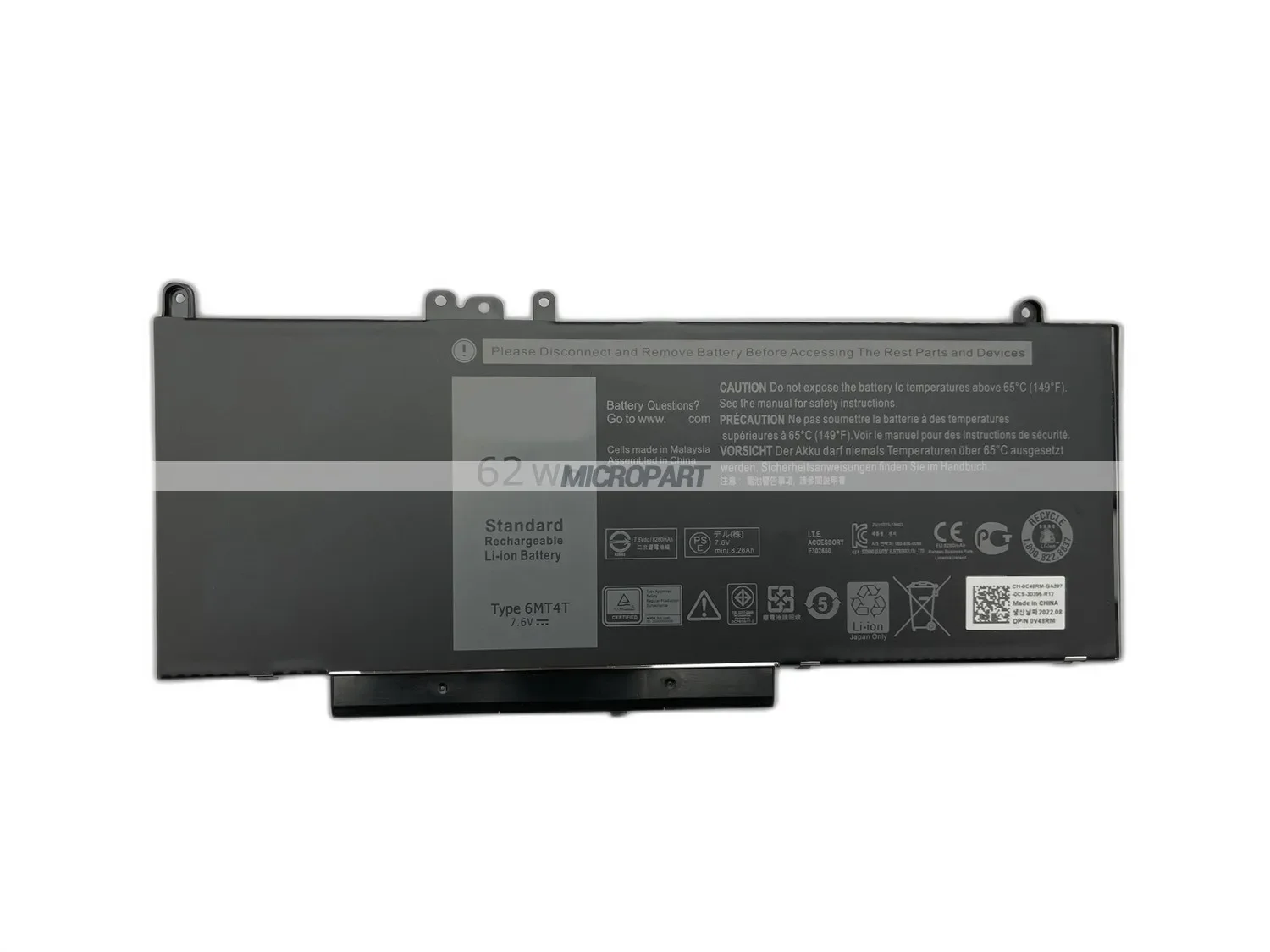 Substituição da bateria do portátil para Dell, 6MT4T, reposição substituição Backup, Dell Latitude E5450, Latitude E5470, Latitude E5550, 7.6V longa duração da bateria, 62Wh