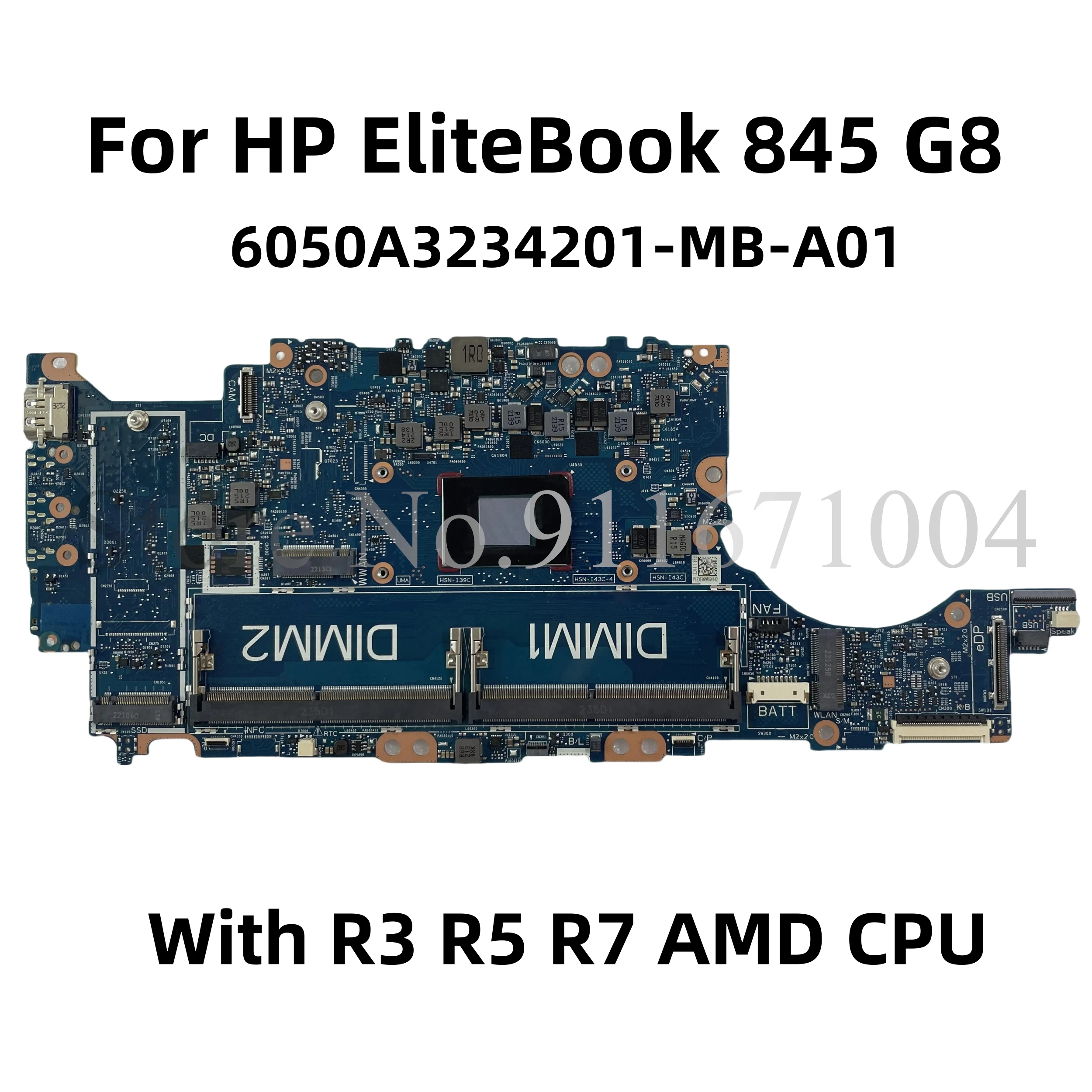 

6050A3234201-MB-A01 Notebook Mainboard For HP EliteBook 845 G8 Laptop Motherboard With R3 R5 R7 AMD CPU 100% Test OK