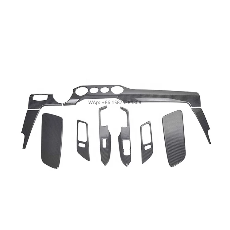 

10pcs One Set Stick on Style Interior Trim for Mustang 2015+ 4 Vents Holes Dry Carbon Fiber Add on Style