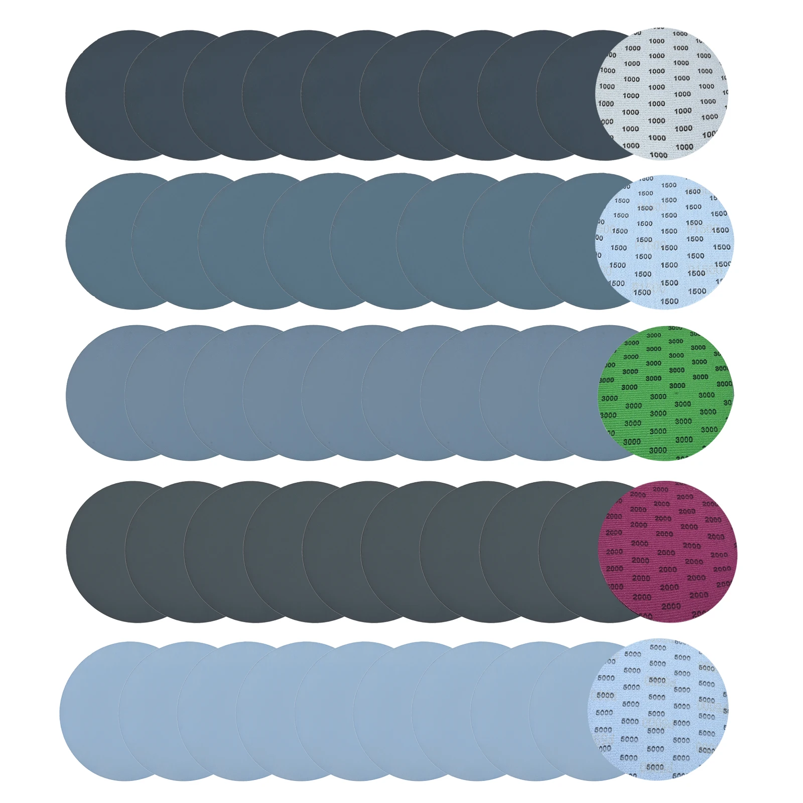 

50 шт. зернистость 1000 1500 2000 3000 5000 круглый шлифовальный диск для влажной и сухой шлифовки на липучке наждачная бумага автомобильная древесина, металла, полировка и шлифовка