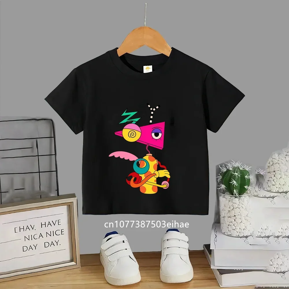 The Amazing Digital Circus Children Graphic T-shirt, Pure Cotton Short Sleeve Tops, Boys Girls Casual Wear Anime Clothing Gift