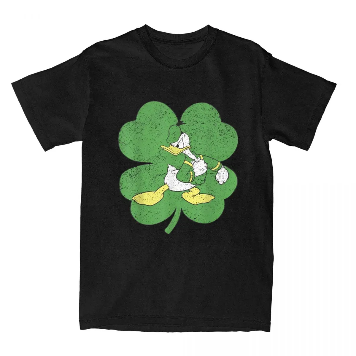 Camisetas Retro de Mickey Mouse para hombre, camisetas del Día de San Patricio, camisetas de algodón, camiseta de manga corta con cuello redondo, camiseta informal de ocio