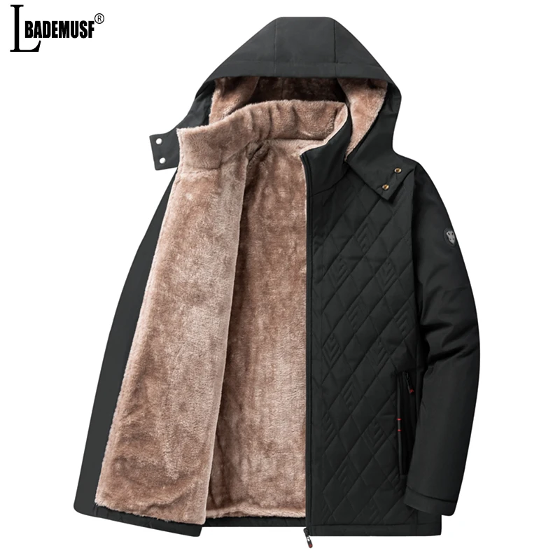 5XL Mannen Winter Nieuwe Casual Klassieke Warme Dikke Fleece Parka Jas Jas Mannen Herfst Mode Zakken Winddicht Parka Mannen Plus size