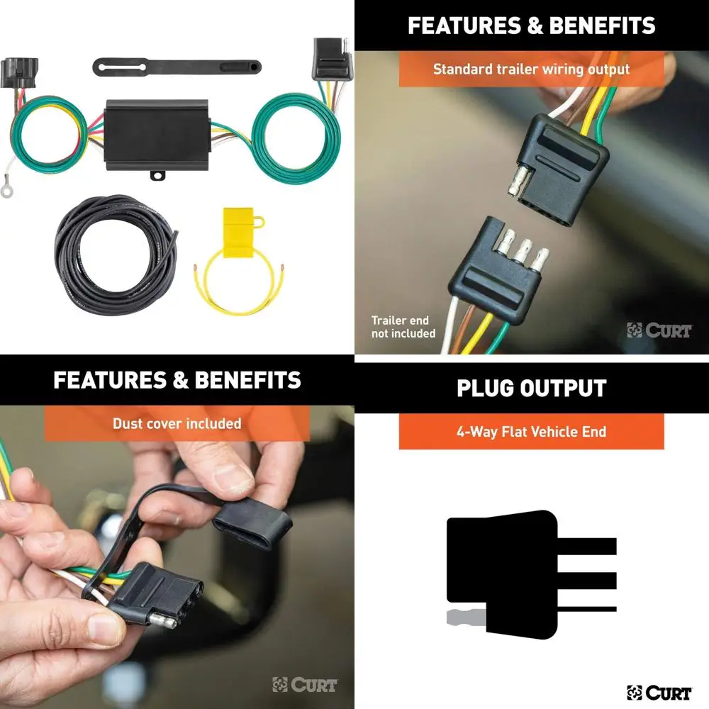 

CURT 58920 Дополнительный жгут проводов для буксирного автомобиля RV, 4-контактная проводка прицепа