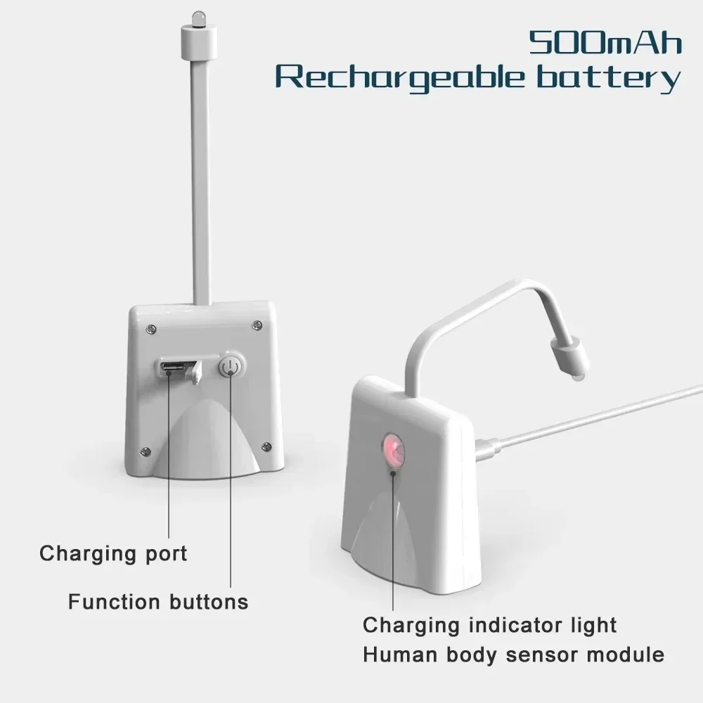 Imagem -04 - Luz Sensorial Infravermelha para wc Bowl Luzes Noturnas Sensor de Movimento Lâmpada Recarregável Impermeável Banheiro wc Humano 108 Cores