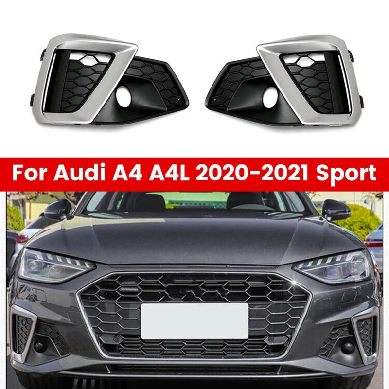 

Car Front Bumper Grille Fog Lamp Light Cover Grille For A4 A4L 2020-2021 Sport