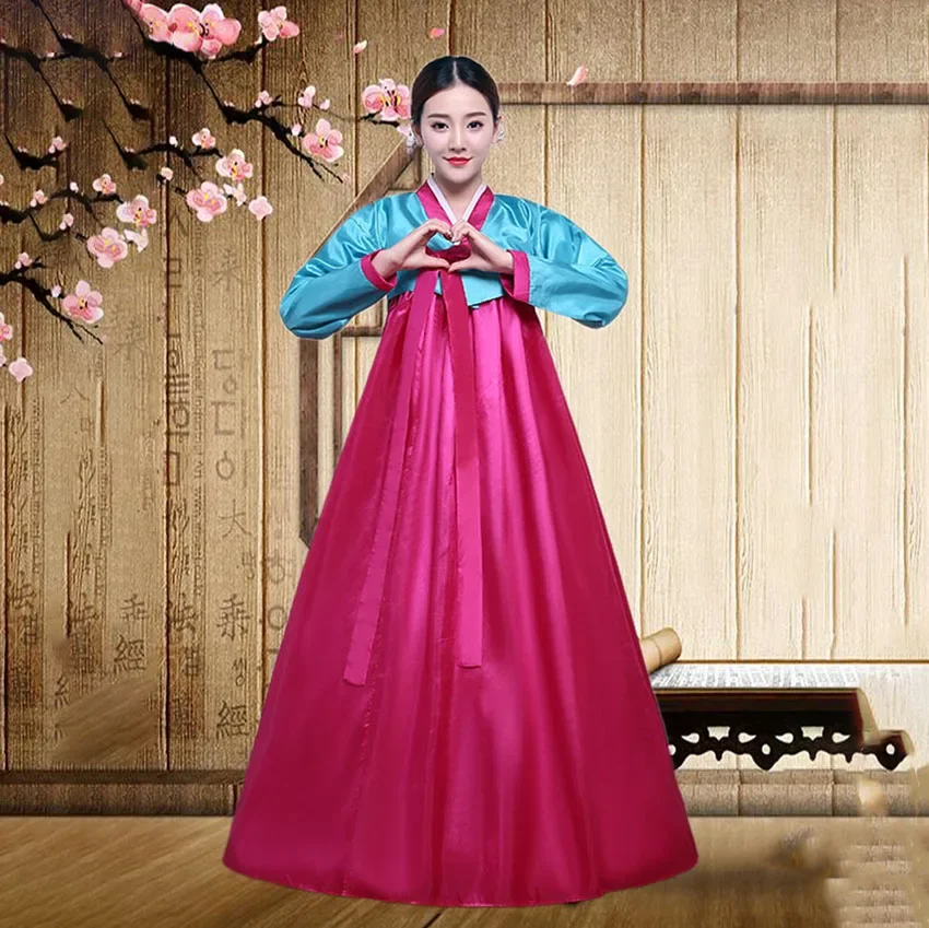 Traditional Korean Clothing Hanbok Dress for Women Ancient Palace Robe V-neck National Performance Kimono Yukata Asien