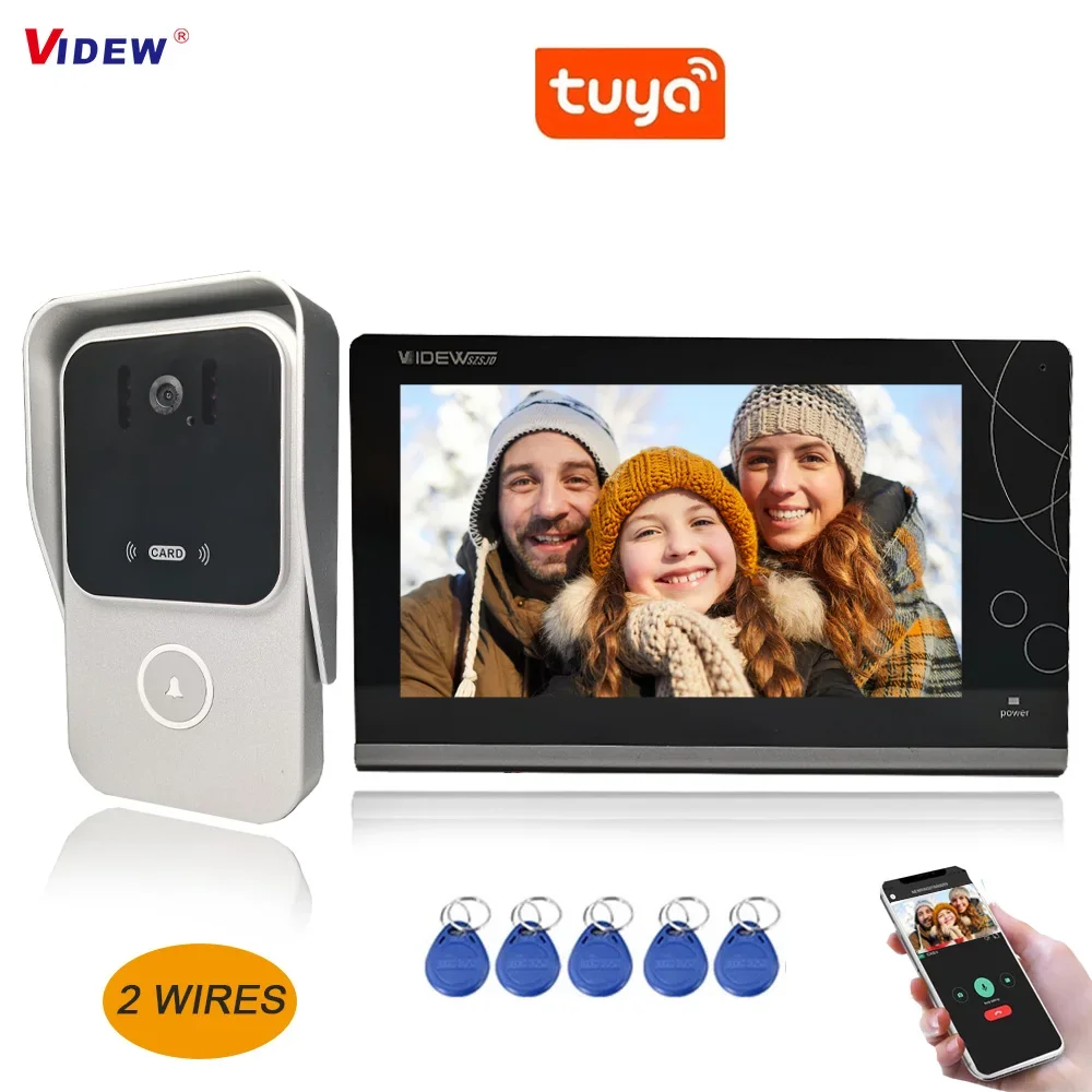 2 wires visual door bell intercom system for building apartment Analog Wired Indoor  Digital Doorbell Camera With Unlock