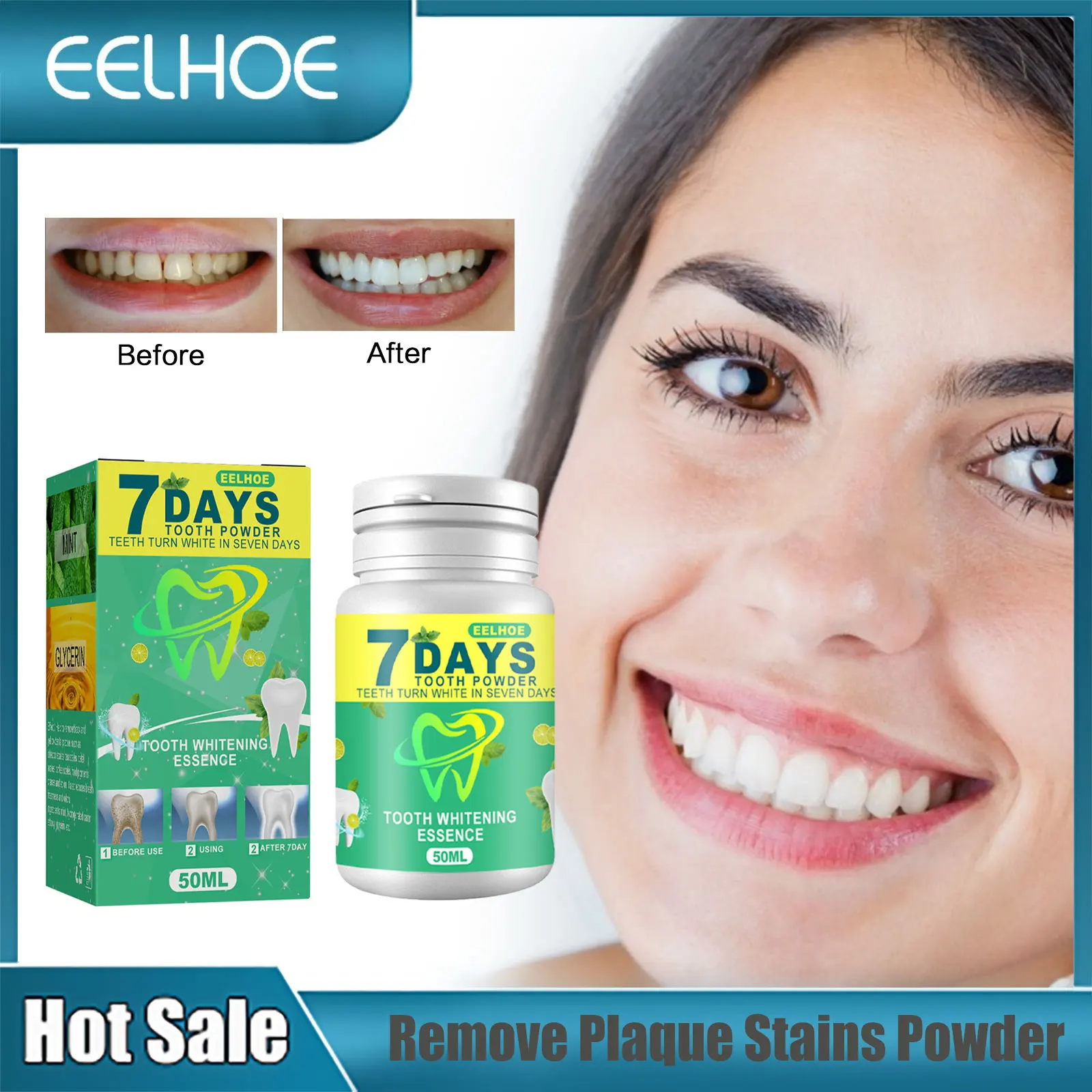 Teeth Whitening Powder Brightening Yellow Teeth Removal Stain Cleaning Oral Hygiene Fresh Breath Dental Gum Care Bleaching Tooth