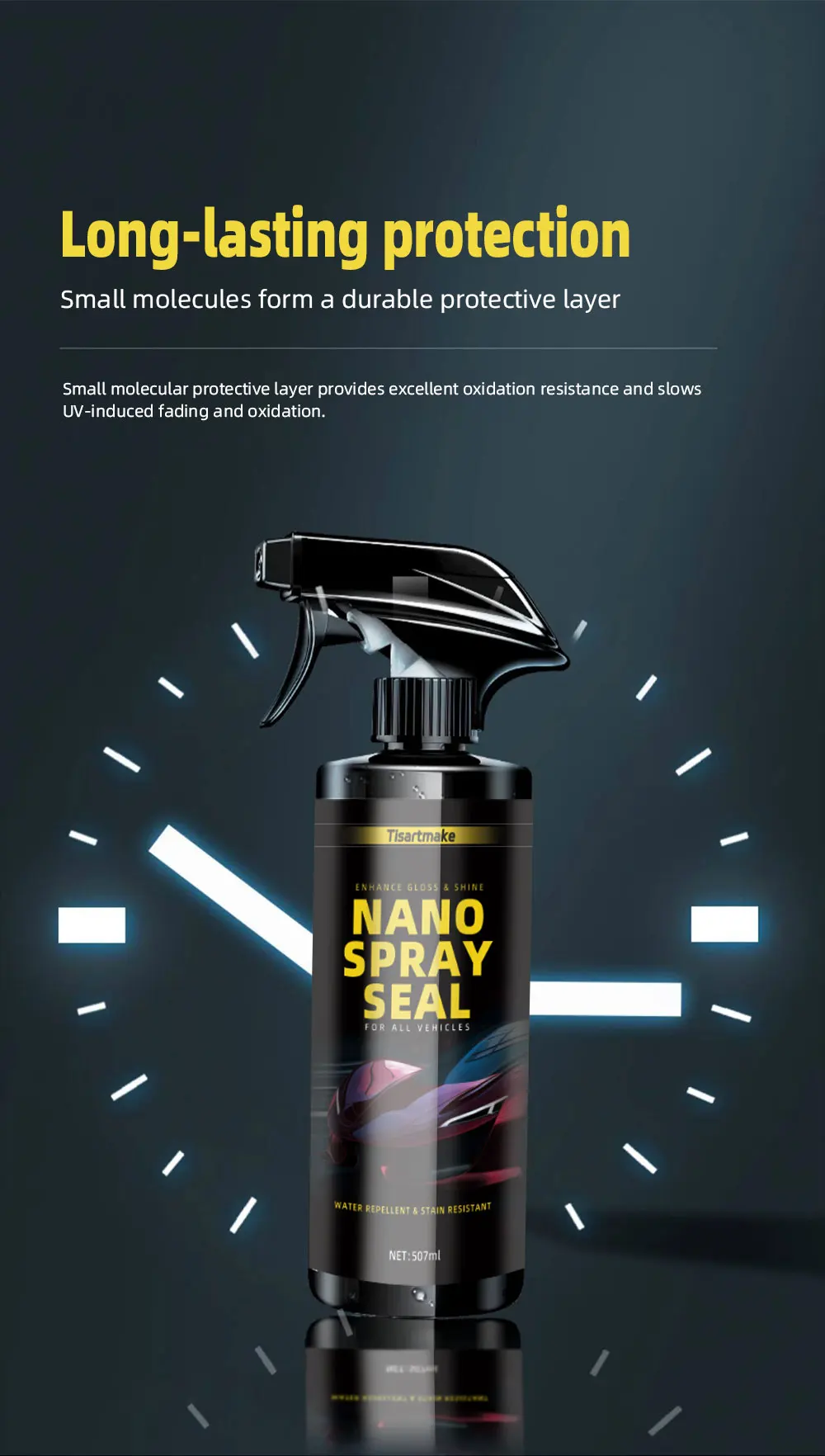 Keramik-Autolackpflege für Auto-Wachs, Polymer-Hydrophobflüssigkeit, Detailing-Zubehör, Nano-Spray-Versiegelung – Detail 7