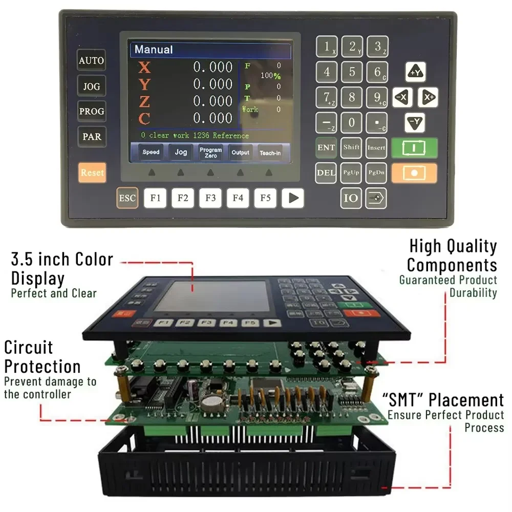 Nema23 Stepper Motor 1.2 2 3Nm DM556 Driver 200W Power Supply 4 Axis Offline Motion Controller/Mach3 Card 5 Axis for CNC Router