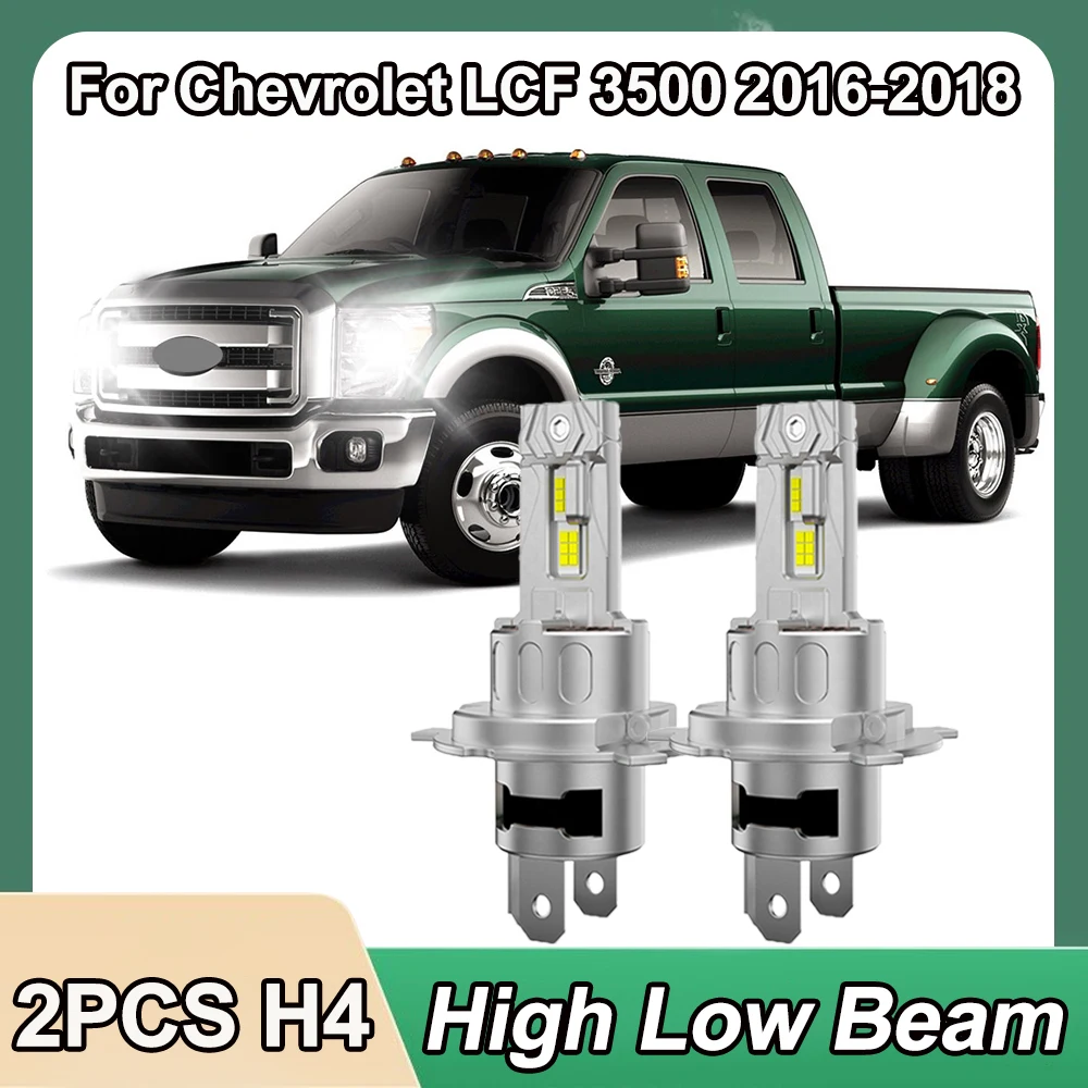 

2Pcs H4 LED Car Headlight bulbs DC12V-24V 20000LM High/low beam 3570 CSP with Fan Mini Lamp For Chevrolet LCF 3500 2016-2018