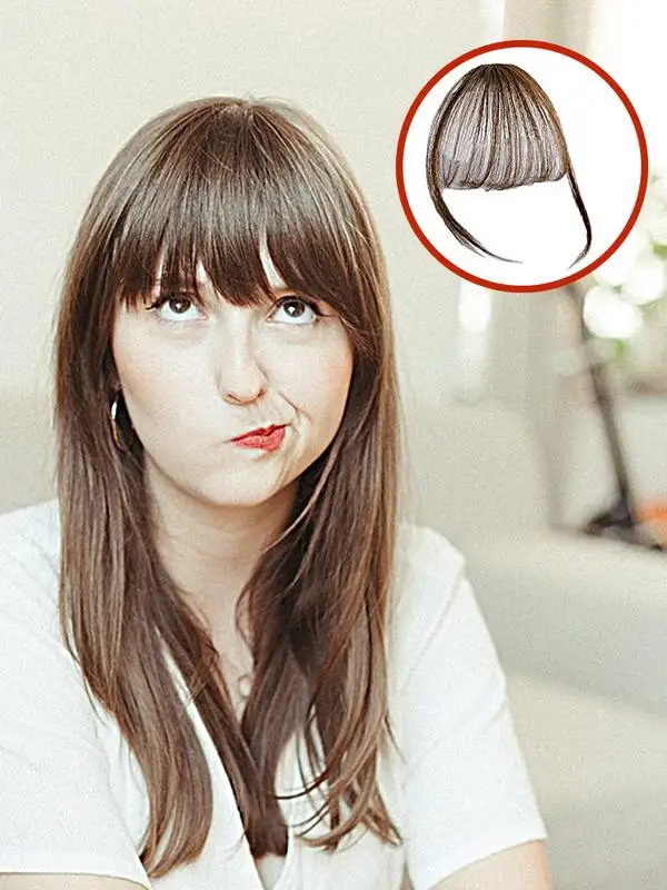 Bangs Clip In Hair Extensions Fake Air Hairpieces Easy Clip Natural Soft Clip In Bangs Fake Air Hairpieces for Women Daily Party