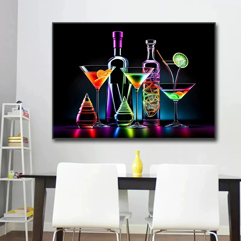 Hawaii Colorful Cocktail Drink Poster and Print Canvas Painting Wall Landscape Art Pictures for Bar Club Kitchen Room Decor