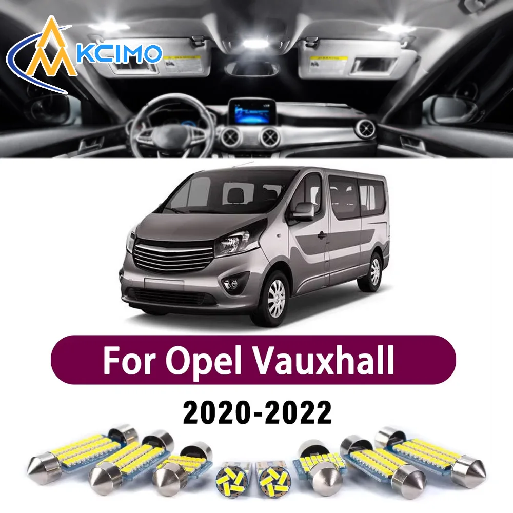 High Lumen CANBUS Error Free LED Interior Light Kit For Opel Vauxhall Vivaro C 2020-2022 Map Trunk Reading Dome Lamp Bulbs Set