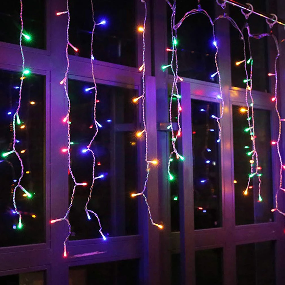 3.5M 96 led icicle curtain fairy string light Outdoor Waterproof Garden Christmas light for Wedding home window party decor