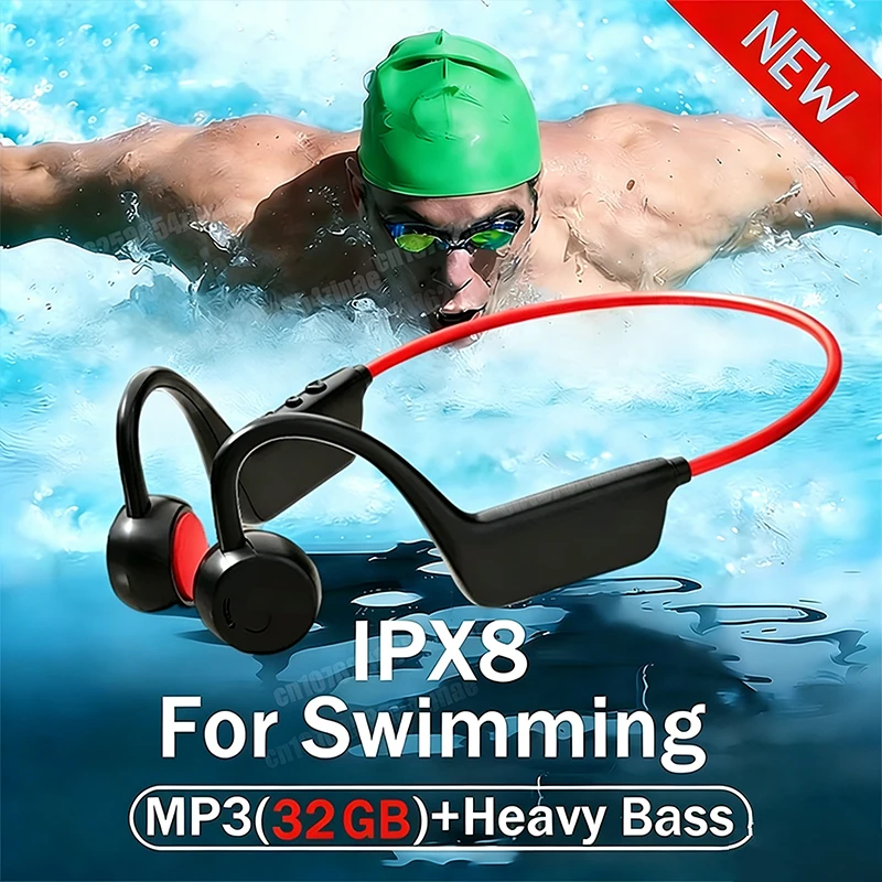 Auriculares de Conducción Ósea Inalámbricos para Natación, Auriculares Deportiv…