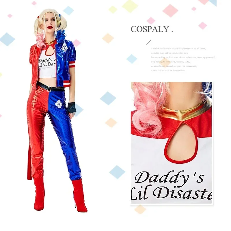 AA Halloween costume jacket pants jumpsuit T-shirt cosplay women superfasia girls Harley fancy clown role play 2025 New