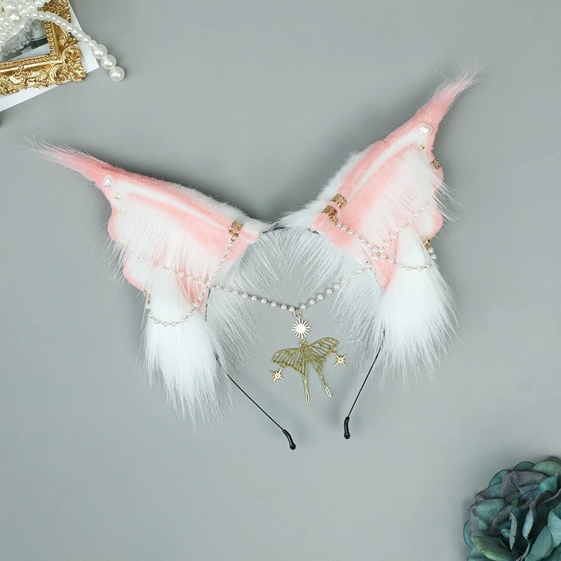 Simulated Plush Lynx Cat's Ears Diffuse Exhibition ​Cosplay Masquerade-Party Costume Hair Halloween Decoration Gift Accessories