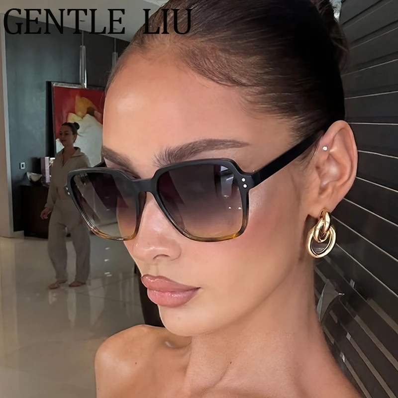 2026 Trend Oversized Square Sunglasses Women Photochromic Black Frame Sun Glasses Ladies Y2K Punk Outdoor Driving Eyewear Shades