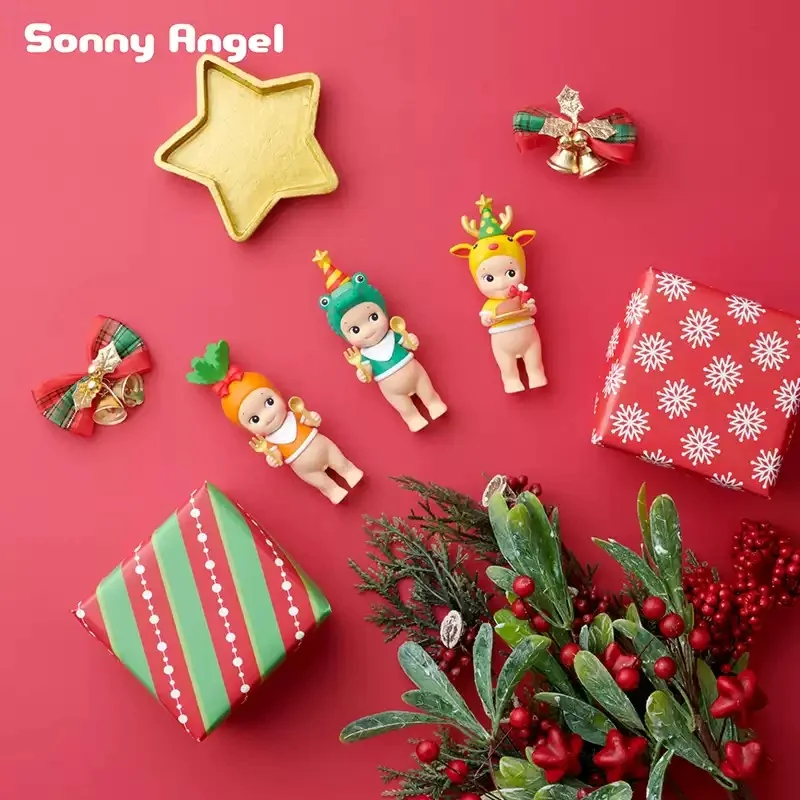 Sonny Angel Kerstdiner Serie Blind Box Guess Bag Mystery Box Speelgoed Pop Leuke Anime Figuur Desktop Ornamenten Collectie