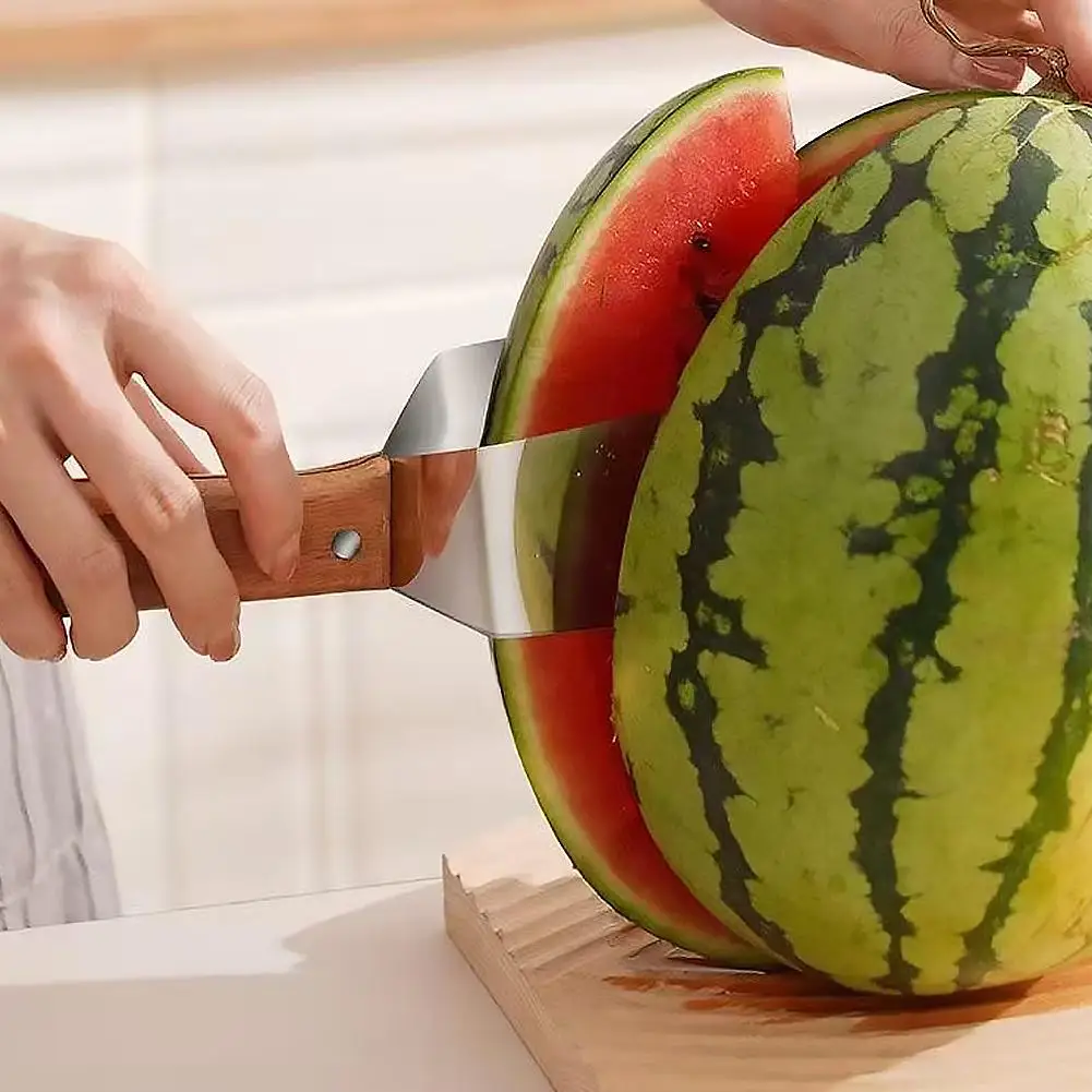 Cortador de sandía reutilizable, herramienta triangular para cortar sandía, cortador de frutas que ahorra trabajo, divisor de frutas, accesorios de cocina