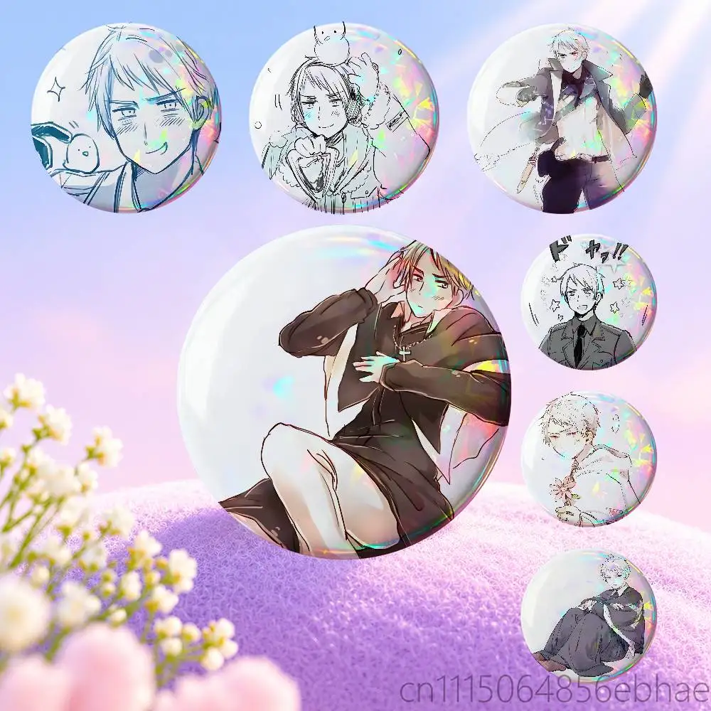 FOR Matthew Hetalia APH Badges Tinplate Soft Button Pin Brooch Metal Badge Custom Jewelry Accessories Hat Bag Lapel