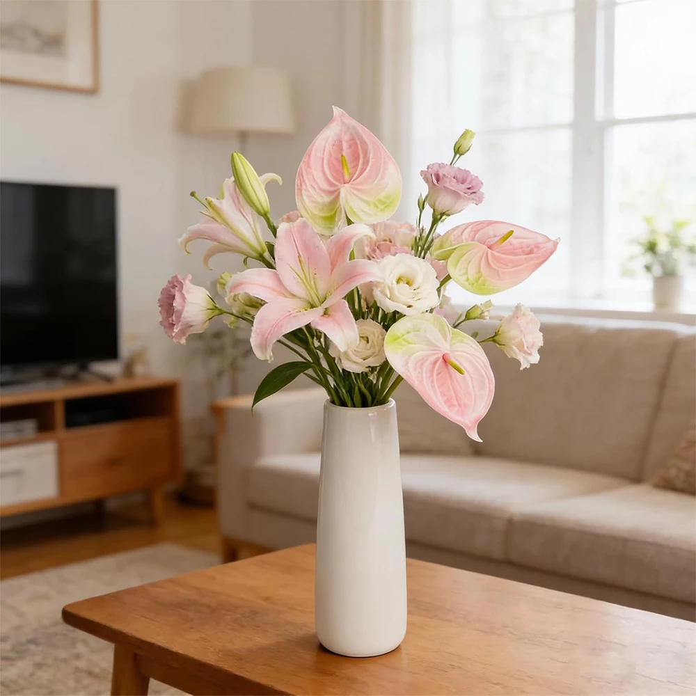 Artificial Small Anthurium 62cm DIY Real Touch Simulation Plant Fake Flower Flower Arrangement Fake Plants Flower Decoration