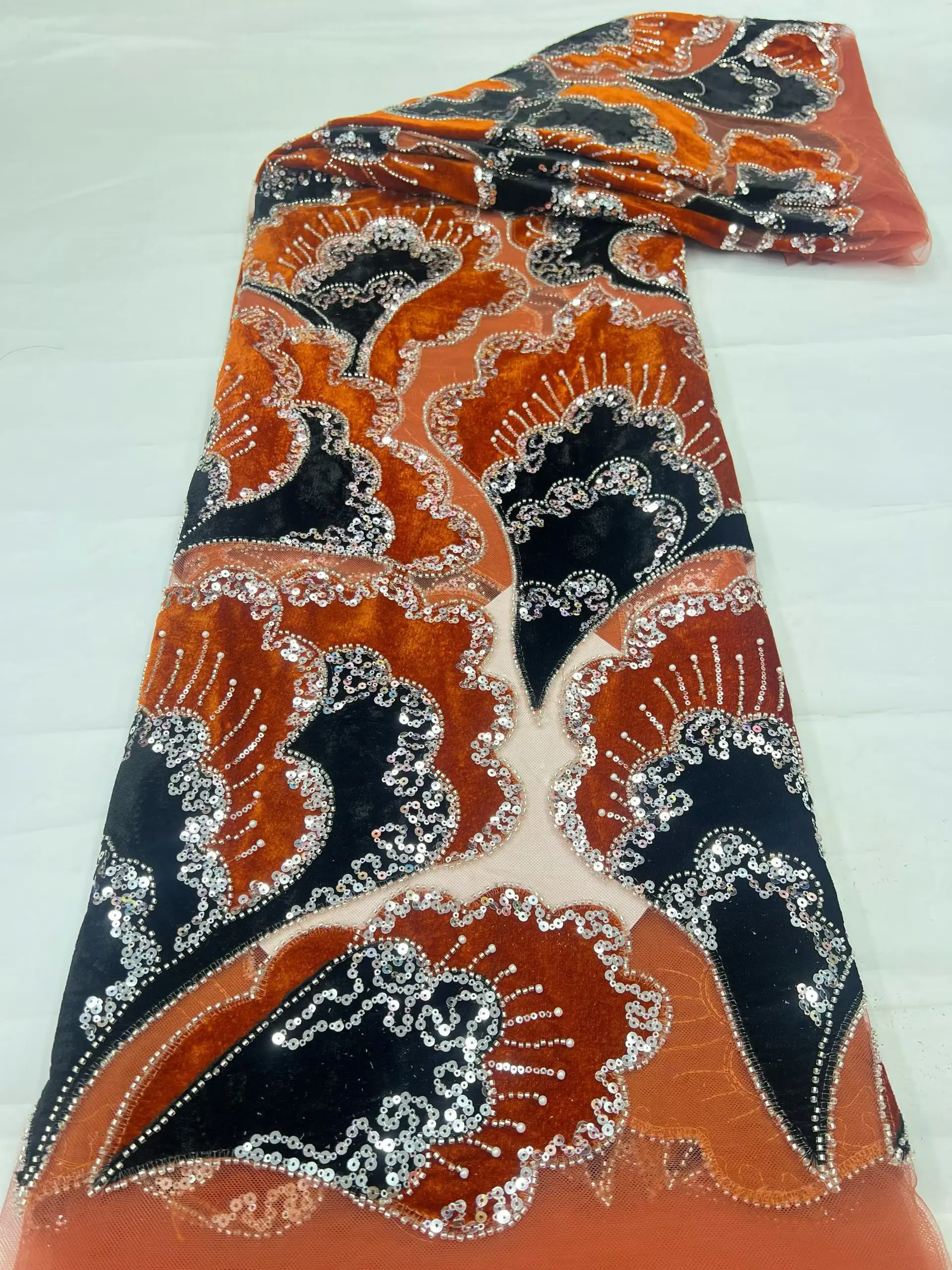 Sewing Velvet Fabric - Tela de Encaje de Terciopelo Nigeriano