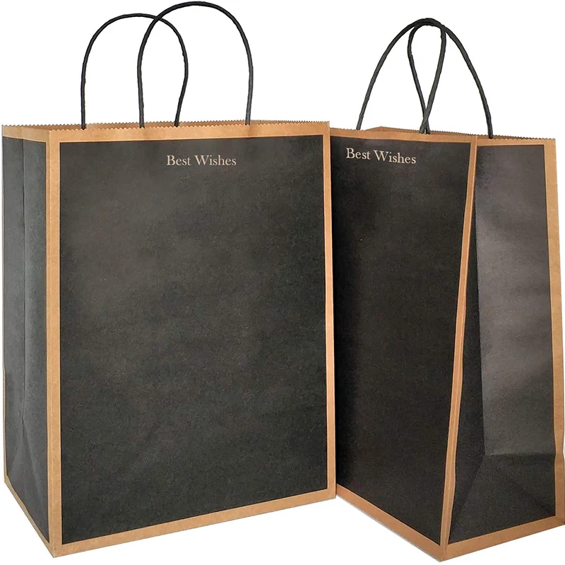 Kraft Paper Bag Party Gift Bag Customized for Store Clothing Storage Wedding Guest Present Packaging (Printing Fee not Included)