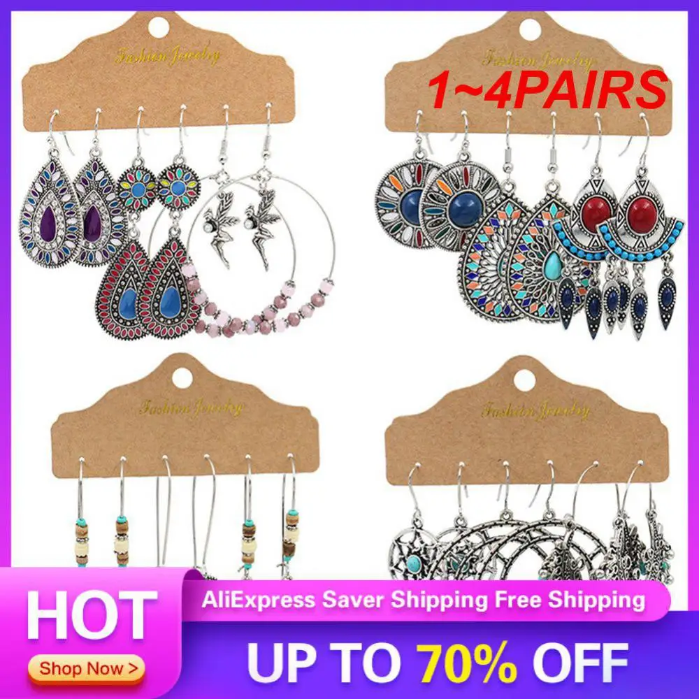 1~4PAIRS Earrings Set High-quality Materials Exquisite Versatile Earrings Set Metal Accessories Dangling Earrings Popular