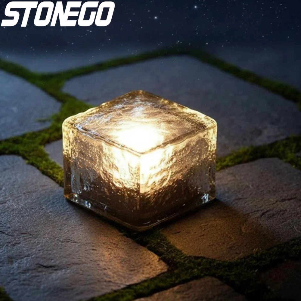 

Солнечный светодиодный светильник-плитка для улицы, большой, встраиваемый в грунт, для сада, парка, декоративное освещение