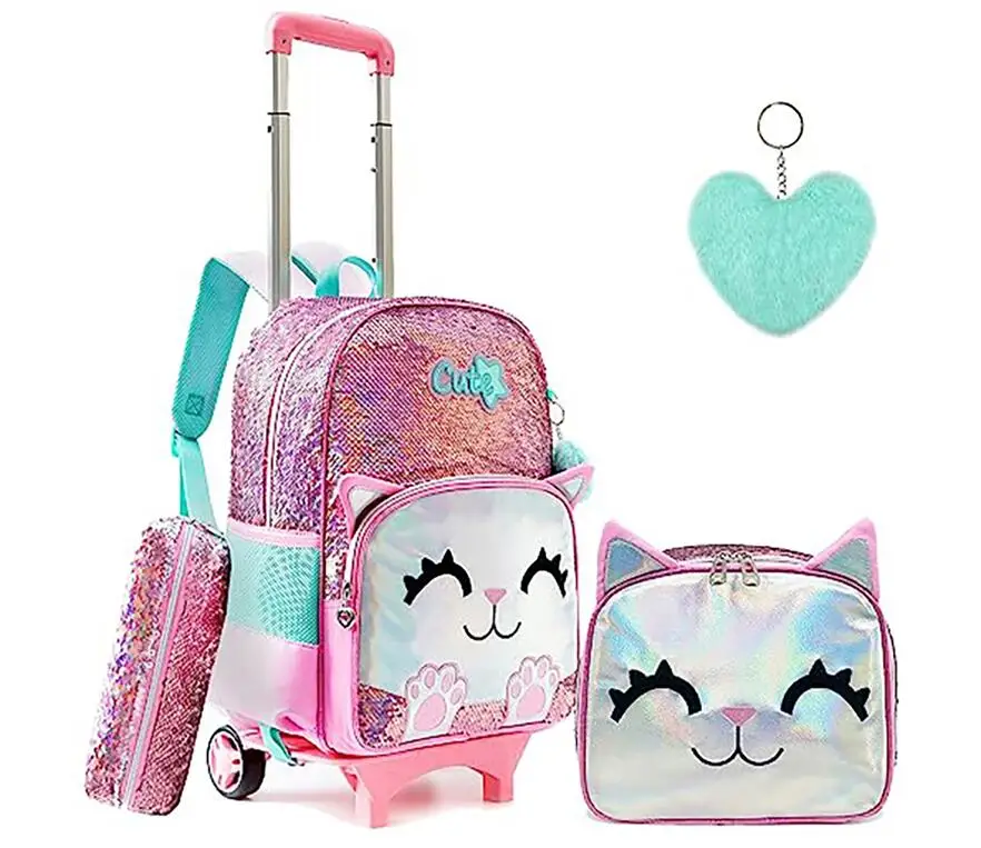 

School Wheeled backpack Bag School bag with wheels Trolley Satchel bag Kids School Rolling backpack for girls School Trolley Bag