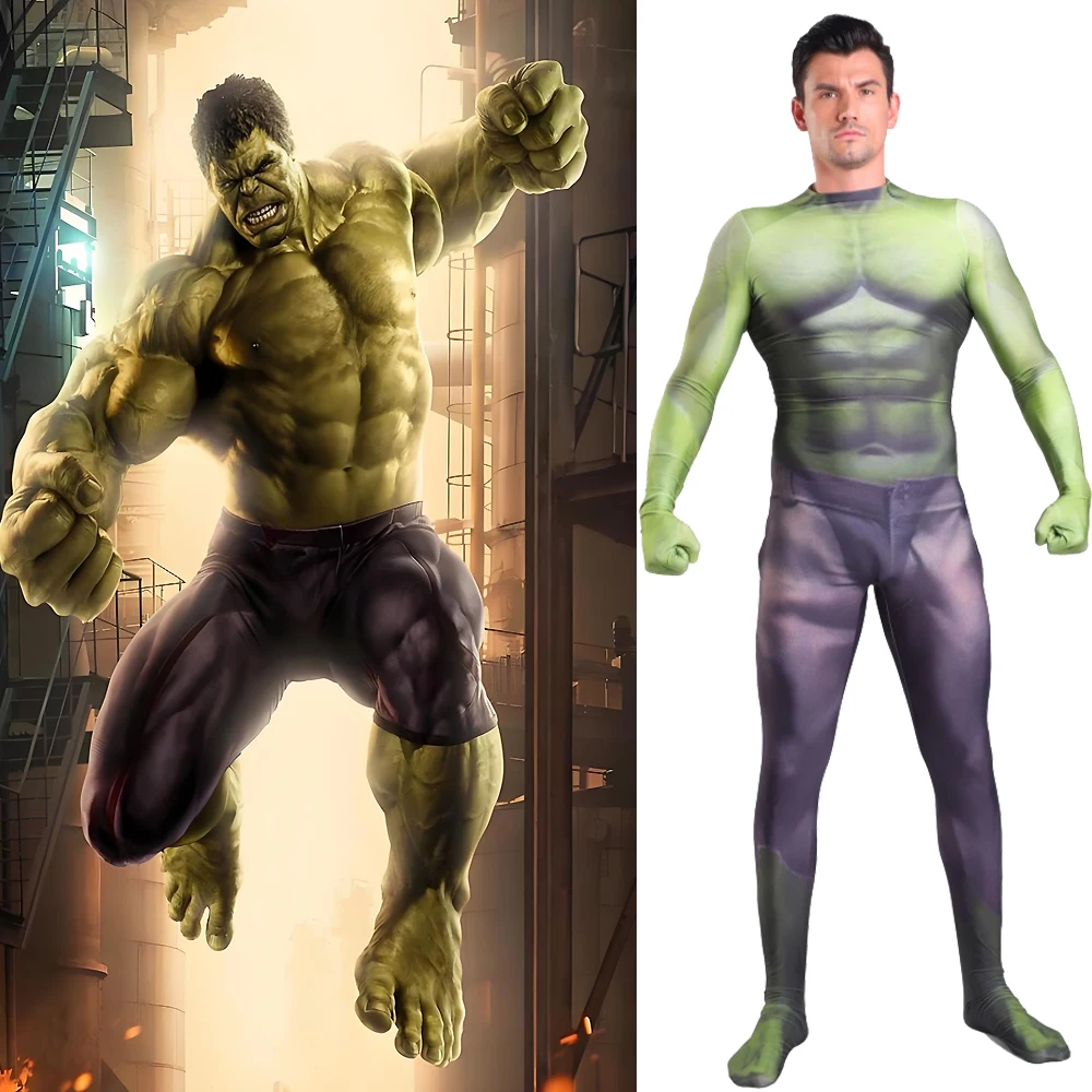 

Avengers Infinity War Cosplay Robert Bruce Banner Costume Hulk 3D Printed Zentai Bodysuit Spandex Outfits Halloween Costume