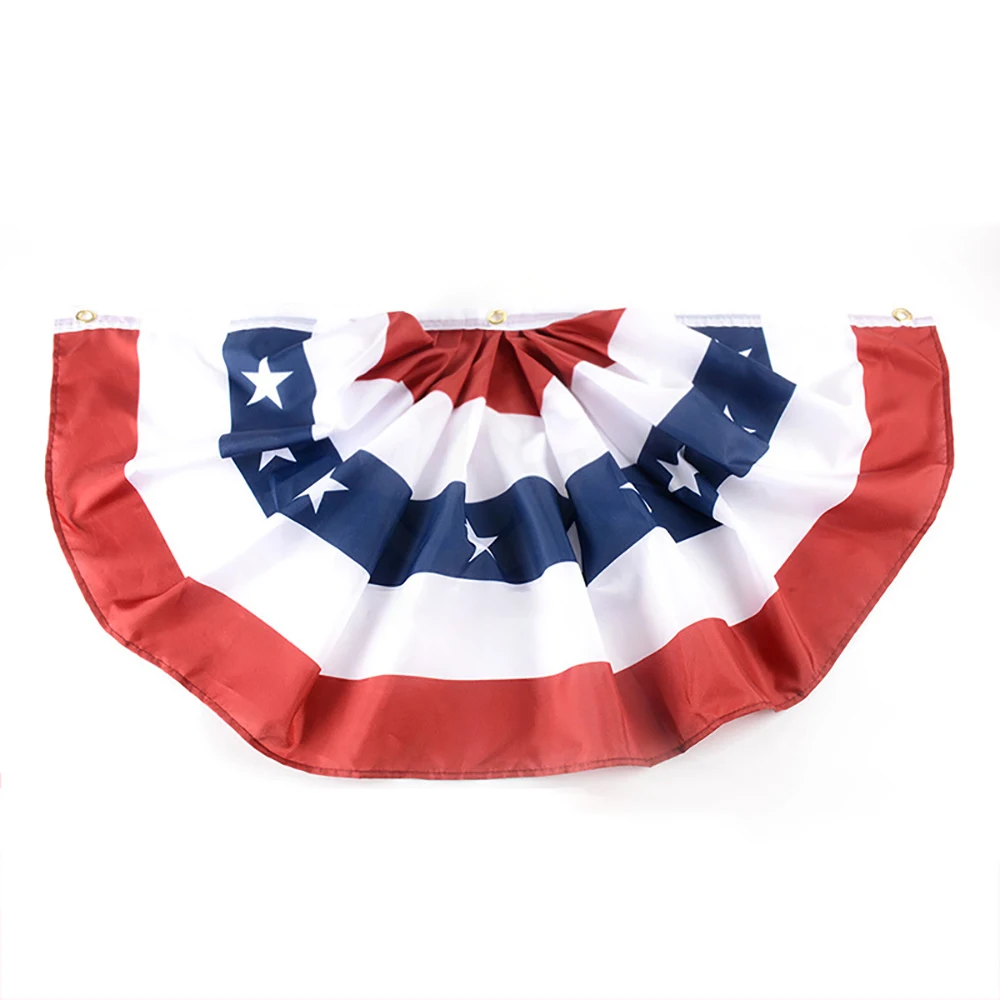 EOODLOVE 45 * 90cm Flag Skirt Fan shaped American Flag 60 * 120cm Half circle Flag 90 * 180cm Independent Day Fold Flag