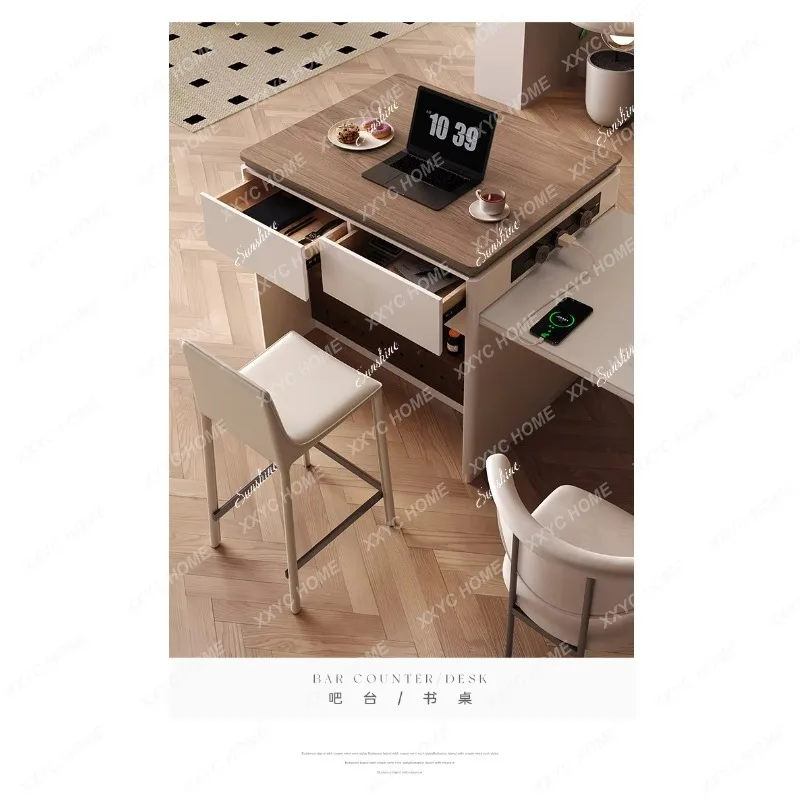 HHIsland dining table integrated household retractable small apartment medieval style high-end inverting cabinet