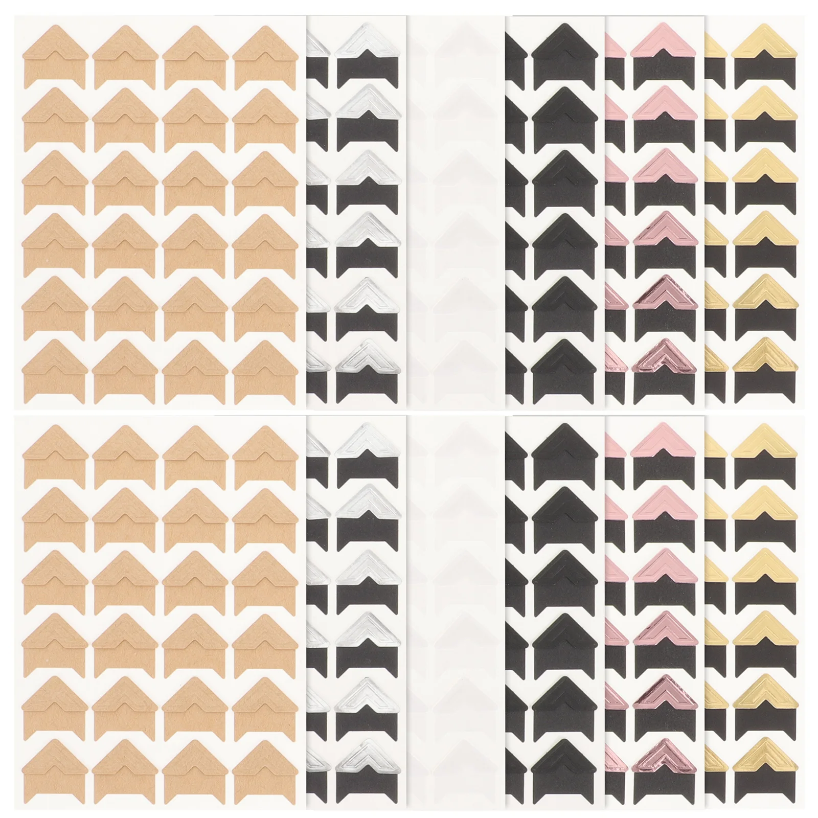 

12pcs 12 Retro Multicolor Photo Corners Self Adhesive Scrapbooking Corner Guard Stickers Durable Non Fading Protective Cover For