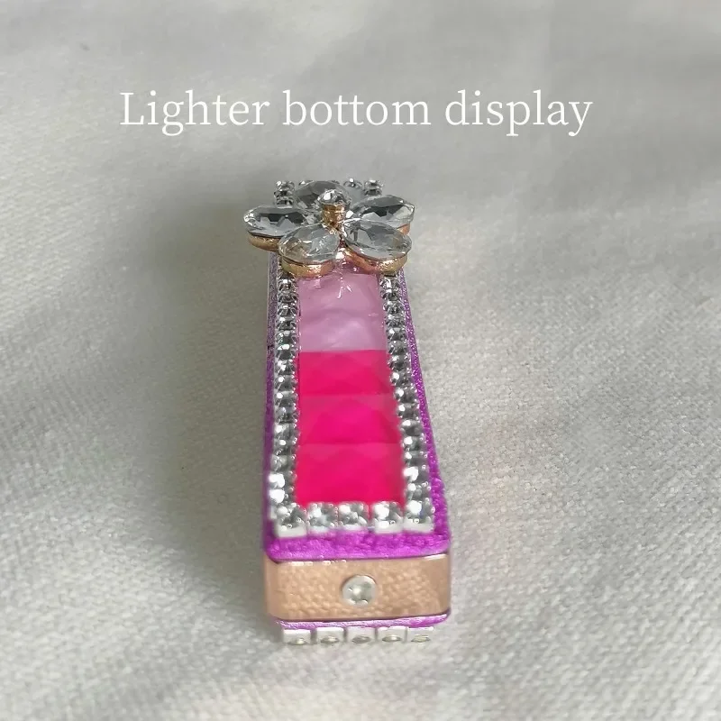 NEW Premium Crystal Lighters USB Rechargeable Tungsten Ignition Pretty Jewelry Ladies Lighters Rhinestone Flowers Special Gifts