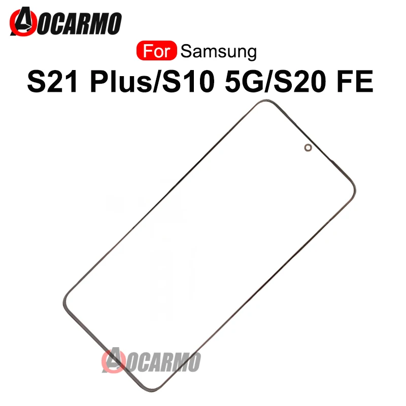 For Samsung Galaxy S20FE S21 Plus S10 5G Front Outer Glass Panel Cover Touch Screen Plate Repair Parts