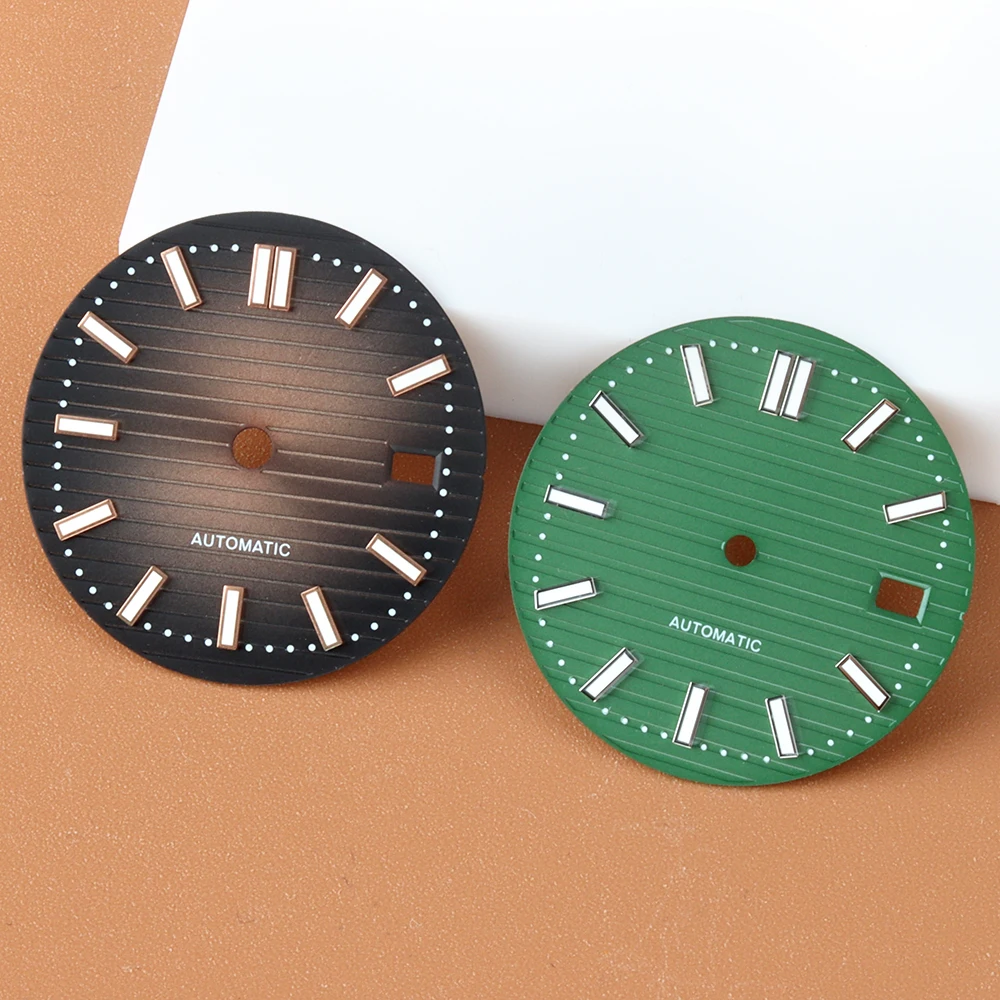 

29.8mm Dial NH35 For Nautilus Case Fit NH35 NH36 NH38 Movement Stainless Steel Watch Dial Green Luminous Replacement Parts