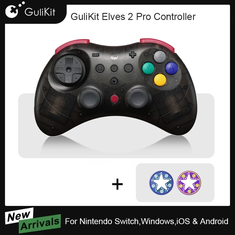 

Беспроводной игровой контроллер GuliKit Elves 2 Pro для Nintendo Switch, Windows, iOS и Android, джойстики Hall с частотой отката 1000 Гц