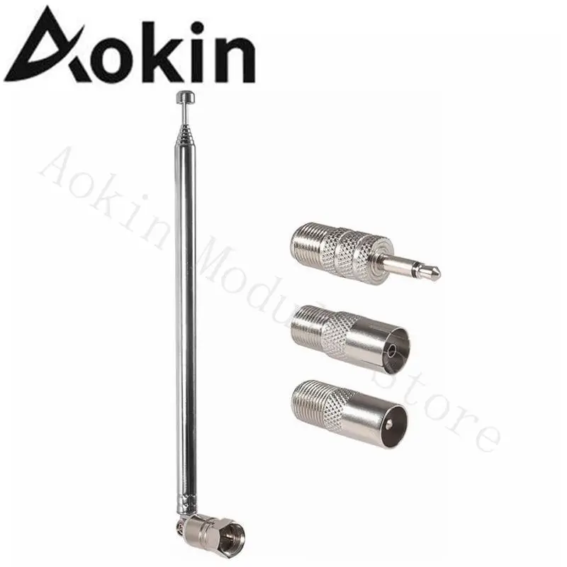 

New FM Telescopic Antenna 75 Ohm FM Antenna F-Type Male Plug with Connector For Indoor TV AM FM Radio Stereo Receiver Wave