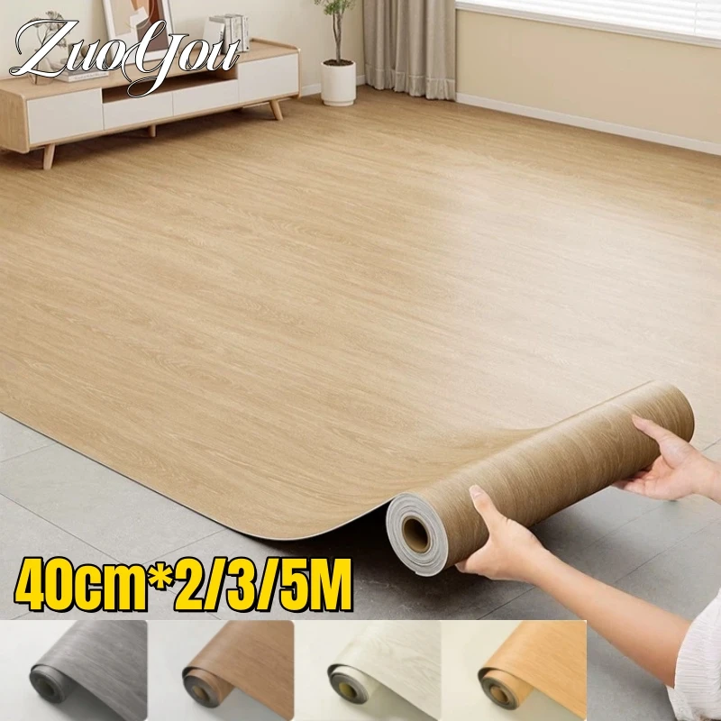 

Thicken Wood Grain Self-adhesive Floor Stickers for Kitchen Bedroom Living Room Decor Floor Renovation Peel and Stick Wallpaper