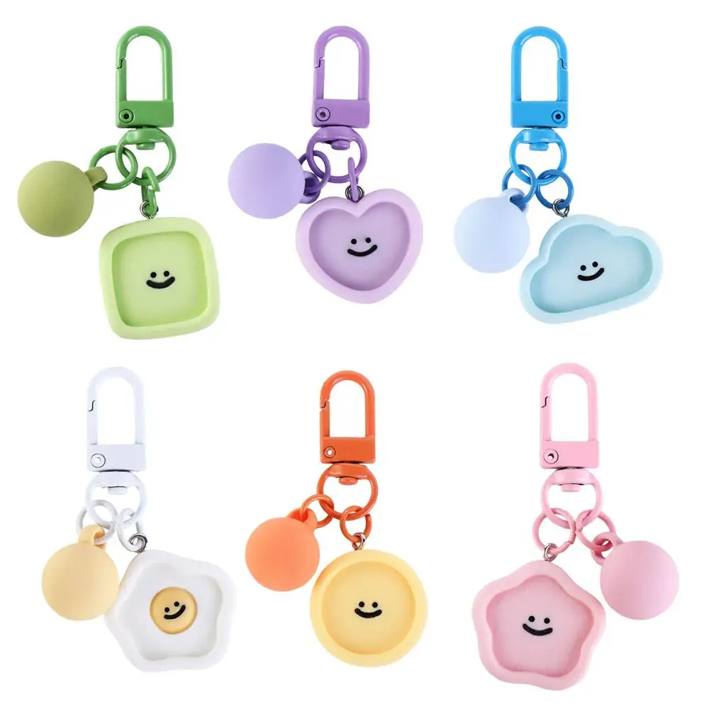 Bag Charm Round Smile Face Heart Key Ring Cloud Resin Key Ring Colours Car Pendant Phone Accessorie