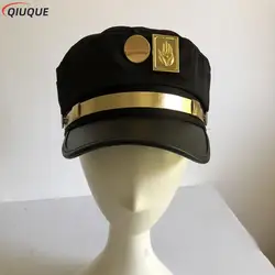 Chapeau de Cosplay JoJo pour aventure Bizarre, casquettes Jotaro Kujo, chapeaux militaires avec Badges, accessoires d'anime autour